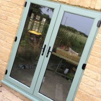 Green French Doors
